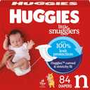 Huggies Size Newborn Diapers, Little Snugglers Baby Diapers, Size Newborn (up to 10 lbs), 84 Count, Packaging May Vary