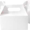 LOKQING Valentine Gift 7x3.85x3.85 Inches Party Favor Boxes White Treat Boxes Gable Boxes Paper Gift Boxes for Baby Showers Birthday Party Wedding (25 Pack)