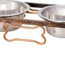 Loving Pets Elevated Dog Bowls  Raised Stainless Steel Dog Bowls with Steel Stand  Non-Skid, No Spill Feeder for Small, Medium & Large Dogs  Easy to Clean, Durable Raised Dog Feeding Station (1 Pint, Aged Copper)