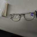 CCVOO 3 Pack Reading Glasses Blue Light Blocking, Retro Semi Rimless Readers for Men Women, Round Eyewear Filter UV400