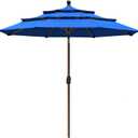 EliteShade USA 10-Year-Non-Fading 9Ft 3 Tiers Market Umbrella Patio Umbrella Outdoor Table Umbrella with Ventilation, Royal Blue