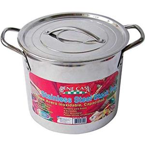 Bene Casa Stock Pot 12 Qt. Stainless Steel 9.21" Dia. X 7.32" H