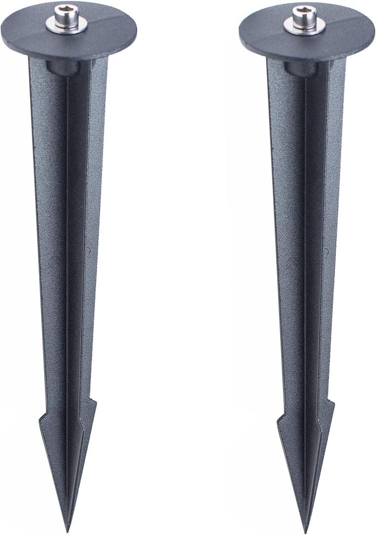 Metal Ground Stake Spike for Outdoor Landscape Spot Flood Pathway Solar Light Replacement Light Stake Spike Part Holder,10.4" Long(2 Pack)