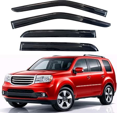 KPY Rain Guards Fit for 2009-2015 Honda Pilot, Out-Channel Window Visors Vent Wind Deflectors 4PC, Car Accessories for 09-15 Pilot