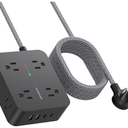 Extension Cord 6 Ft, HANYCONY Surge Protector Power Strip Long Cord 8 Outlets 4 USB Ports(2 USB C), Wall Mount, 1080J Surge Protection, Desk Charging Station for for Home Office Dorm Room Essentials