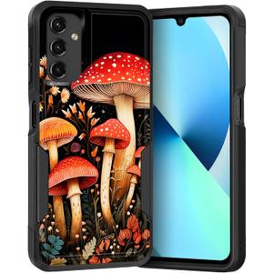 for Galaxy A14 5G Case, Dual Layer Hybrid Heavy Duty Rugged Shockproof Hard PC +Soft Silicone Protective Case for Samsung Galaxy A14 5G,Mushrooms Forest