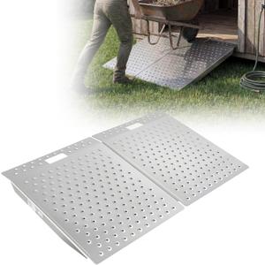VEVOR Threshold Ramp for Doorways, 29.5 x 24.3 in, Platform Aluminum Wheelchair Ramp, Non-Slip Door Threshold Ramps, 750 lbs Load Capacity, for Home Steps, Curbs, Wheelchairs, Walkers, Scooter, Carts
