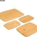 FARBERWARE 4-Piece Reversible Bamboo Cutting Board and Charcuterie Set, Assorted Sizes, Durable Wood Serving Boards for Cheese, Meats, and Prep