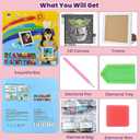 Cartoon Diamond Art Kits for Kids with Frame- Small Diamond Art Painting Kits for Kids Ages 4-8 for Home Decor Present 7x7 Inch