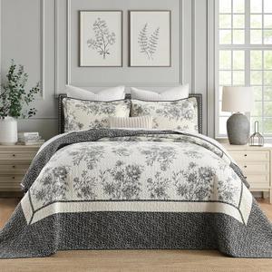 DDUOXIN Botanical Oversized King Bedspread - 120W x120L 100% Cotton Quilt