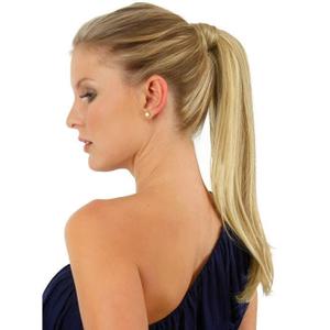 18" Simply Straight Wrap Around Pony Hairdo Color R2 Ebony - Instant Volume Length Ponytail Tru2Life 100% Heat Friendly Synthetic Hairpiece Postizo Cola de Caballo Hairloss Booklet