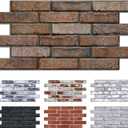 Commomy Faux Brick 3D Wall Panels - Not Real Brick 12 pcs of 22.8" x 11.8", 22.8 x 11.8 in