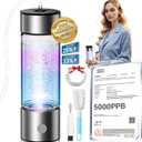 6.0 Upgrade Hydrogen Water BottleNO.1-24-Hour Hydrogen Lock hydrohealth Hydrogen Water0 Chlorine, 0 Ozone-SPE PEM Technique Professional Leak Prevention, Double Hydrogen Content - Silver