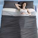 Elegear Queen Cooling Comforter for Hot Sleepers, Arc-Chill 3.0 Cool-to-Touch Fabric with Breathable Air Mesh Filling, Lightweight All-Season Temperature-Regulating Cooling Blanket Quilt, Grey (Striped Gray)