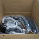 Waleaf Modern Adjustable Bar Stools Set of 2, Faux Leather Upholstered Swivel Counter Stools, Counter Height Bar Stools with Large Base, Easy 5 Minute Assembly for Kitchen Island (Black, Set of 2)