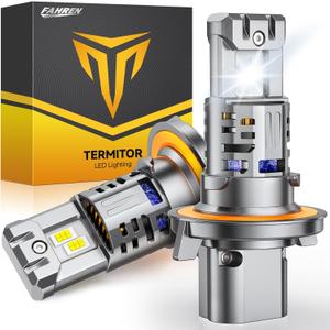 FAHREN Latest & Brightest H13 LED Bulbs, (1,200%) 12X 80,000LM Extreme Brightness 9008 bulb, 6500K Cool White, 1:1 Min Size,IP68 Waterproof,Pack of 2,Fog Bulbs HID,Plug-N-Play.