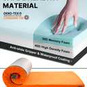 Memory Foam Camping Mattress, 3 Inch Sleeping Pad, Single, Honey Orange