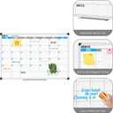 XBoard Magnetic Calendar Whiteboard 36" x 24" - Monthly Calendar Dry Erase Board, Reusable Colorful Calendar Board, Silver Aluminium Framed Monthly Planning Board