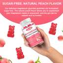 Magnesium Glycinate Gummies - Sugar Free, Magnesium Complex Potassium Supplement with Potassium, VitaminD, B6 for Calm, Sleep & Stress Relief for Adults - 60 Peach Gummies