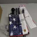 American Flag with Pole Kit - 5ft Heavy Duty Non-Tangle Flag Pole Holder for Outside House, 3'X5' Embroidered US Flag, Dual Bracket for Hanging Banners, Garden Flags, Grommets, for Front Porch, Outdoor