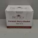 Ceramic Berry Basket, Farmhouse Colander, Farmers Market square Bowl. Rustic Kitchen decor fruit bowls, Fruit Baskets, Bleu White and Blueberry pattern Stoneware Harvest Bowls Set of 4