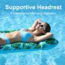 2 Pack Inflatable Pool Floats Adult Heavy Duty Pool Lounger Float Pool Rafts with Headrest Drink Holder Lake Floats Tanning Pool Lounger for Swimming Pools Party Beach