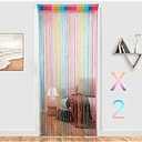 Frienda 2 Pack 39 x 79 Inch Decorative Door String Curtains, Room Divider Privacy Decor, Beaded Door Fringe Curtain for Hallway Closet Bedroom Divider Beads Tassel Screen Hippie Aesthetic Room Decor