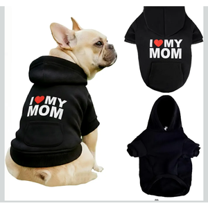 Personalized Name Dog Hoodie, Printed/Embroidered Puppy Sweater with Name/Text, Custom Pet Clothes Warm Winter Outfit for Dogs, Bright Puppy Sweatshirt, Pet Birthday Outfit, Gift for Dog Lovers, Size XXL, Black