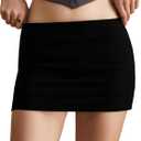 Women's Y2k Low Rise Bodycon Party Mini Stretchy Skirts (Black)