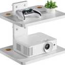 WALI Floating TV Shelf, Holds Up to 22lbs, Wooden Wall Mounted Shelves for DVD Players, Cable Boxes, Routers, Game Consoles, Living Room Decor Accessories (CS202NW), 2 Shelf, White