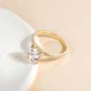 EAMTI 3CT 925 Sterling Silver Engagement Rings Oval Cut Cubic Zirconia CZ Wedding Promise Rings for Her Stunning Wedding Bands for Women
 Size 4