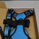 No Pull Dog Harness, Collar & Leash Set with Retractable Dog Seat Belt, Collapsible Dog Bowls and Poop Bag Dispenser - Ideal for Training, Walking, Hiking - Fits Small to Large Dogs(Blue-M)