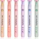 Cute Highlighter Kawaii, Assorted Pastel Colors Multicolor Marker Pen, Cat Claw Animals Cartoon No Bleed Colored Bible Aesthetic Neutral Highlighter for Writing Graffiti School Supplies (Set of 24)