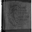 Christian Art Gifts Classic Faux Leather Bible Cover for Men and Women: Be Strong and Courageous - Joshua 1:9 Inspirational Bible Verse with Lion, Gray and Black, Large