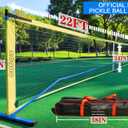 Zdgao Portable Pickleball Net for Driveway, 22FT Regularion Size Pickle Ball Net with Outdoor Pickleballs and Carry Bag, Weather Resistance Steady Steel Frame, Blue 