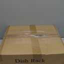 SNTD Dish Drying Rack, Expandable Dish Rack for Kitchen Counter, Stainless Steel Dish Drainer with Drainboard Set and Utensil Holder (Black)