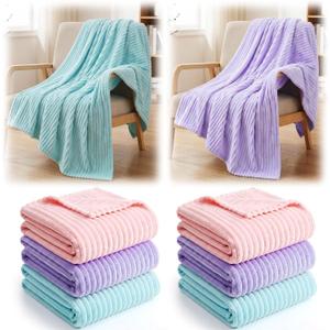 Buryeah 50 x 60 Inches Fleece Throw Blanket Soft Cute Warm Plush Flannel Fluffy Blankets for Wedding Sofa Couch Bed Seasons Employee Appreciation Gifts Bulk(Pink,Purple,Blue,6 Pack)