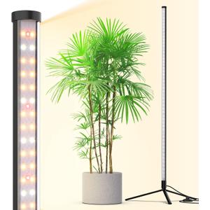 Barrina Grow Lights for Indoor Plants with Stand, 42W 169 LEDs Full Spectrum Wide Illumination Area, T10 Vertical Standing Plant Grow Light, 4FT Height with On/Off Switch and Tripod Floor Stand