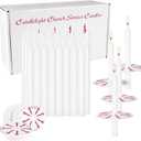 100 Pieces Church Candles- White Taper Candle Unscented with Drip Protectors-for Church Congregational Christmas Vigil-5 Inch Tall x 1/2 Inch Diameter