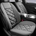 Chezope Car Seat Cushion with Back Support Pillow, Car Seat Cushion for Long Driving, Breathable Car Seat Protector, 1.2'' Thick Memory Foam Design for Pain Relief, Seat Pad for Car SUV Truck (Grey)