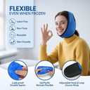 LotFancy Face Ice Pack Wrap for TMJ, Wisdom Teeth, with 4 Reusable Hot Cold Therapy Gel Packs, Pain Relief for Head, Oral and Facial Surgery, Dental Implants, Blue