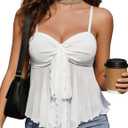 Avidlove Bralettes for Women Spaghetti Strap Mesh Tank Top Cami Y2k Tops for Women Camisole Lingerie  (White, XXL)
