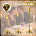 Candlestick Holders 6pcs Gold Candle Holders, Brass Metal Taper Candle Holders, Vintage Modern Decorative Centerpiece Candle Sticks Holder Decor for Table Mantel Wedding Party Housewarming Gift