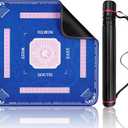 Mahjong Mat- Non-Slip and Noise Reduction Mahjong Table Mat with Carrying Bag, 31.5x31.5 Inch Waterproof Surface Mahjong Mats for Poker, Card, Dominoes, Board & Tile Games. (Blue)
