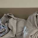 LAMIT 100% Blackout Natural Linen Curtains, 63 Inches Linen Textured Thermal Bedroom Curtains Back Tab and Rod Pocket Neutral Panels with White Liner for Farmhouse, 2 Panels, 52 x 63 Inch, Taupe