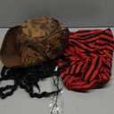 5 Pieces Halloween Pirate Costume Set, Pirate Hat with Dreadlocks Earrings Skull Necklace Eye Patch Large Sash for Men Women (Red and Black)