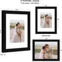 Hongkee 9x12 Picture Frame Set of 2, Made of Real Glass and Black Wooden Frame - Display Pictures 6x8 with Mat or 9x12 Without Mat, 9 by 12 Photo for Wall or Tabletop