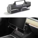 TPARTS Hidden Under Screen Storage Box for Tesla Model 3 Model Y with Open-Close Design, Magnetic Center Console Organizer Dashboard Tissue Sunglass Holder (Standard)