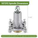 Spindle Assembly Fit for Craftsman HU Ariens Poulan - Mandrel Spindle Fit for 42" 46" 48" 54" Mower Deck, with Thread Bolts and Grease Fitting, Replace 192810 532187292 532187281 567253301 (1)