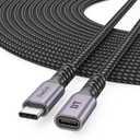 USB C Extension Cable 20ft, Upgraded USBC Extender 100W Charging 4K@60Hz Display Male to Female Braided Cord USB3.2 Gen2 for Laptop Tablet Mobile Phone and More Type C Device